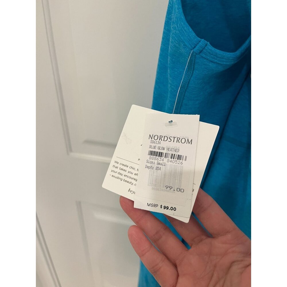 NWT Beyond Yoga Spacedye Under Lock and Key Dress Blue Cross Back SMALL - Picture 10 of 13